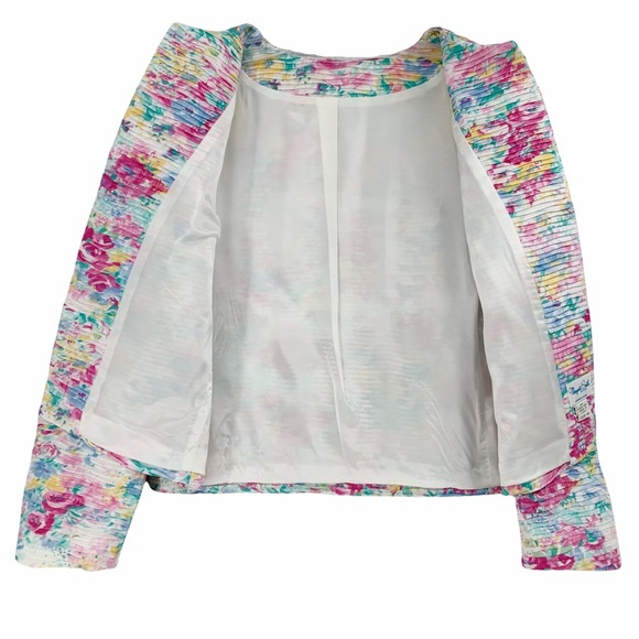 Vintage Margaret Smith Petite Bright and Bold Floral Blazer, Made in the… - Picture 5 of 14